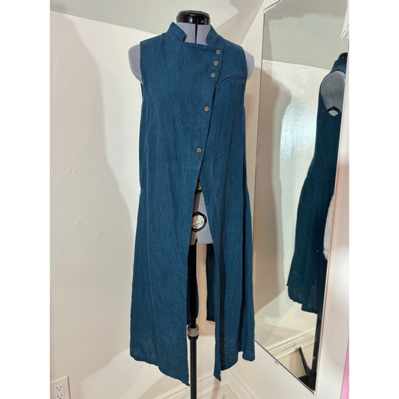 Donoratico Jackets & Blazers - Donoratico Italy Linen Sleeveless Long Vest/Dress – Size S